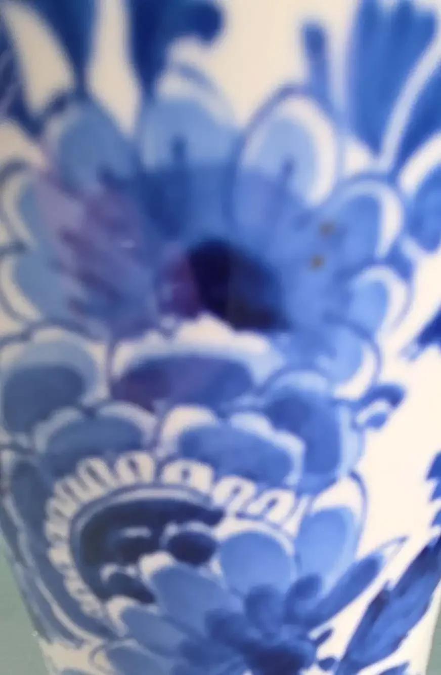 Vintage Royal Delft Blue and White Hand Painted Floral Ceramic Beaker Vase